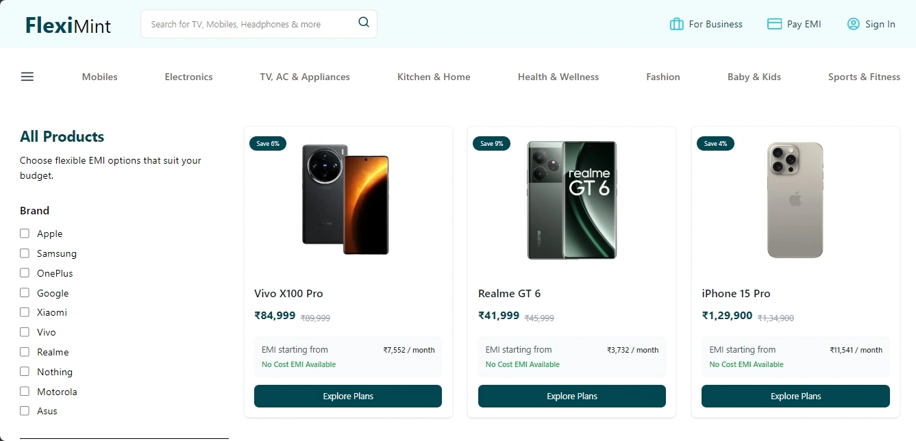 FlexiMint EMI Marketplace