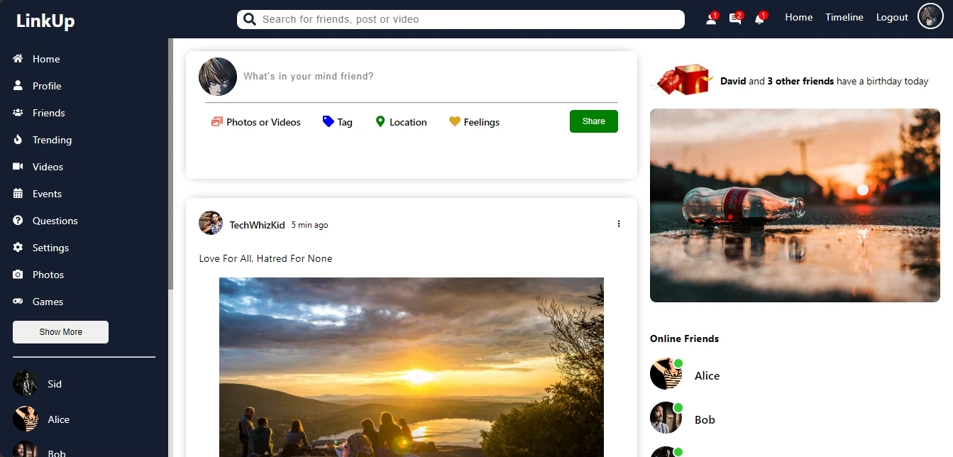 LinkUp Social Media App