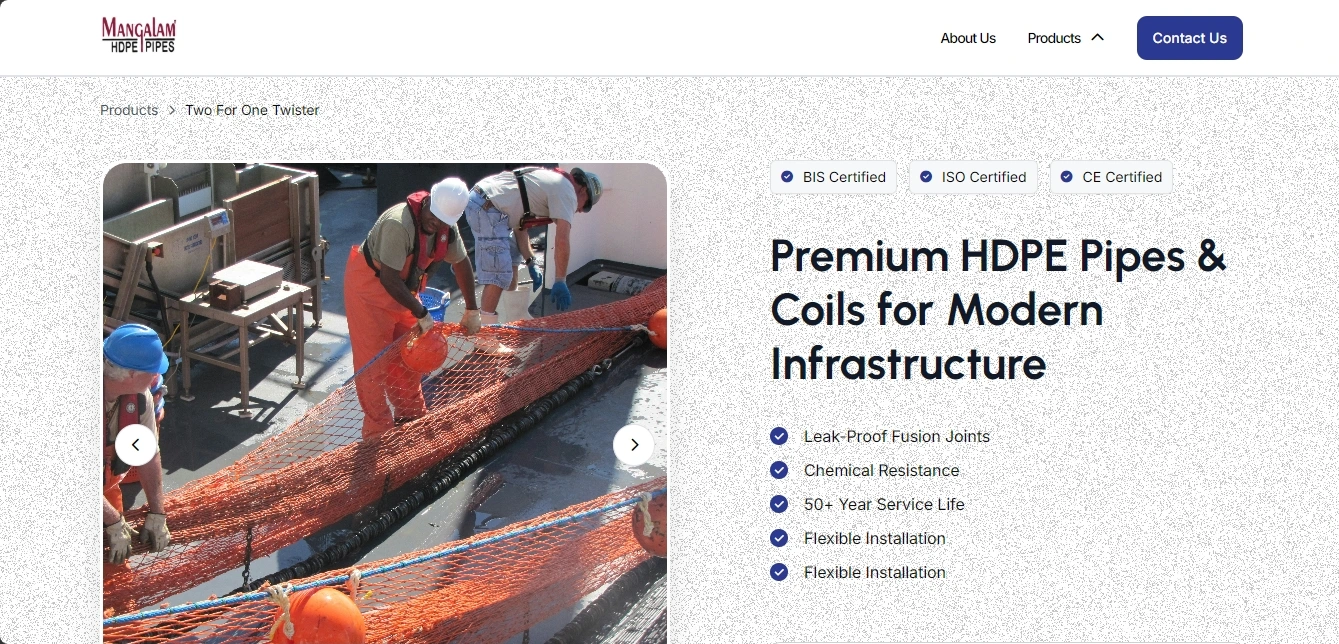 Mancalam Pipes Product Showcase Website