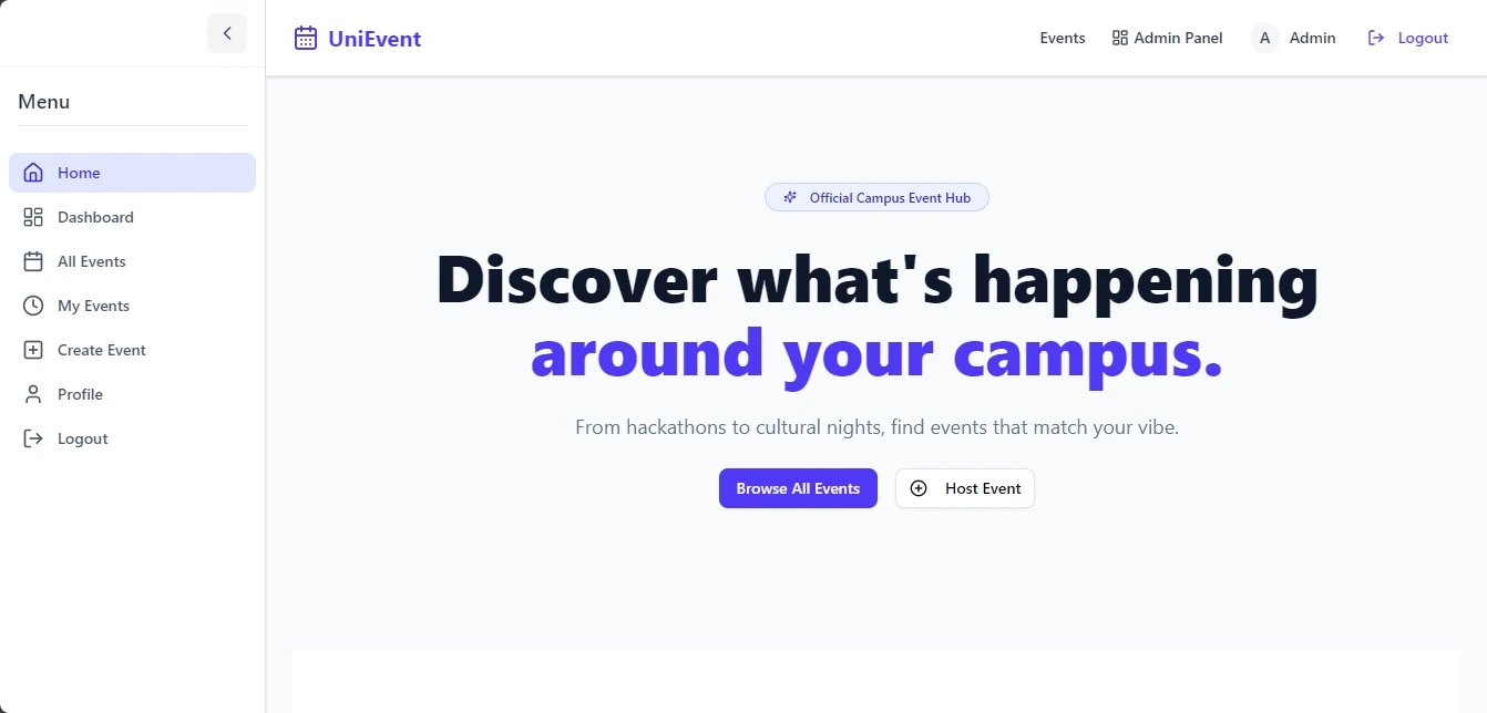 UniEvent Campus Event Management System