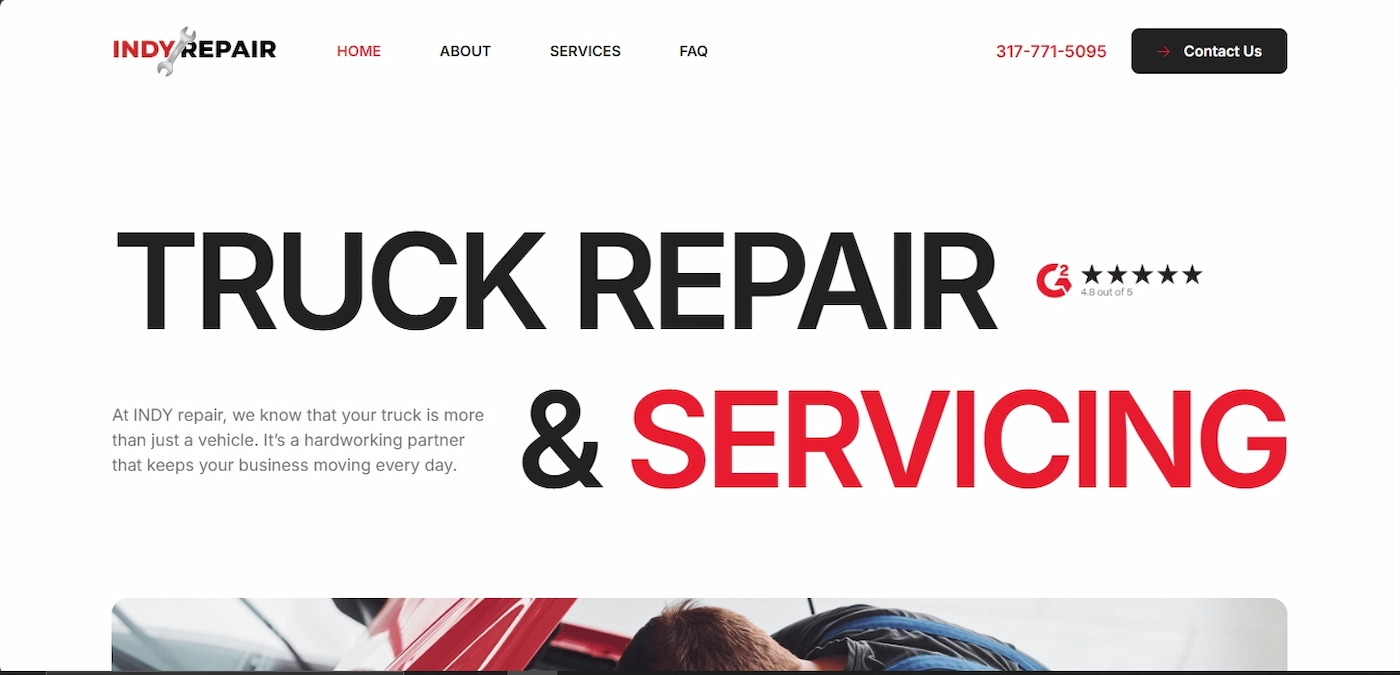 INDY Truck & Trailer Repair Website